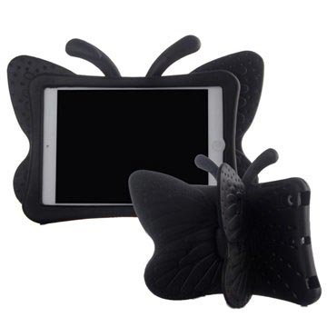 iPad Mini 2, iPad Mini 3 3D Shockproof Kids Case - Butterfly - Black
