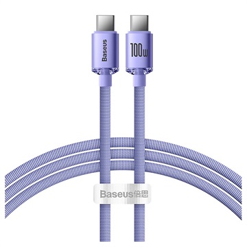 Baseus Crystal Shine USB-C / USB-C Cable CAJY000705 - 2m - Purple