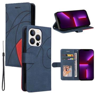 Bi-Color Series iPhone 14 Pro Wallet Case - Blue