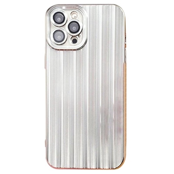 iPhone 14 Pro Brushed TPU Case with Camera Lens Protector - Silver