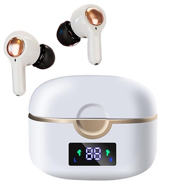 Dual-Driver TWS Earphones with LED Display T22 - White