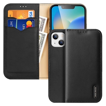 Dux Ducis Hivo iPhone 14 Wallet Leather Case - Black
