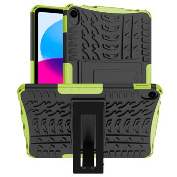 Anti-Slip iPad (2022) Hybrid Case with Stand - Green / Black