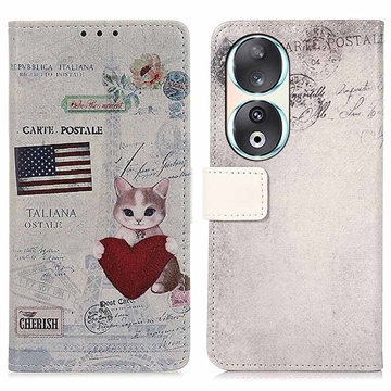 Honor 90 Glam Series Wallet Case - Cat