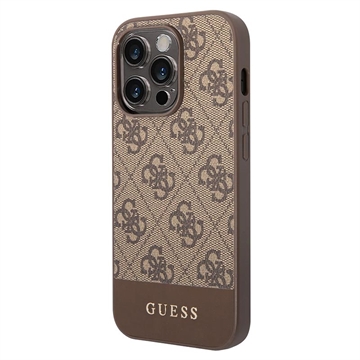 Guess 4G Stripe iPhone 14 Pro Max Hybrid Case - Brown