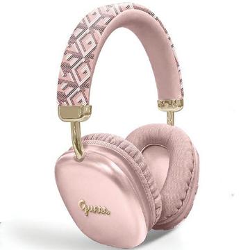 Guess G Cube Metallic Script Logo On-Ear Wireless Headphones - Pink