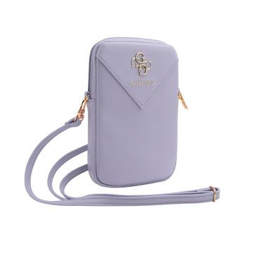 Guess Grained 4G Metal Logo Smartphone Shoulder Bag - Purple