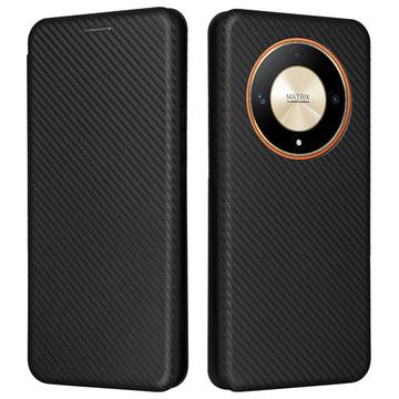 Honor Magic6 Lite/X9b Flip Case - Carbon Fiber - Black