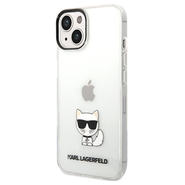 Karl Lagerfeld Choupette Logo iPhone 14 Plus Case - Transparent