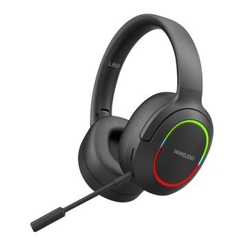 L800 Wireless Headset Music Gaming Headset Folding Bluetooth Headphone with LED Lights / Microphone - Black