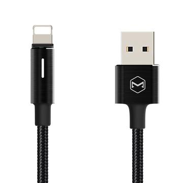 MCDODO CA-4600 King Series 1.2m Auto Recharging Lighting 8pin Data Cable with LED Light for iPhone iPad iPod - Black