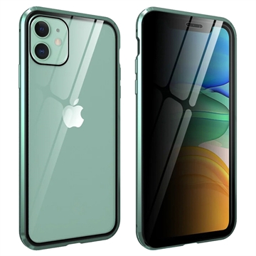 iPhone 11 Magnetic Case with Privacy Tempered Glass - Green