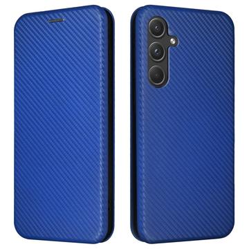 Samsung Galaxy A35 Flip Case - Carbon Fiber - Blue