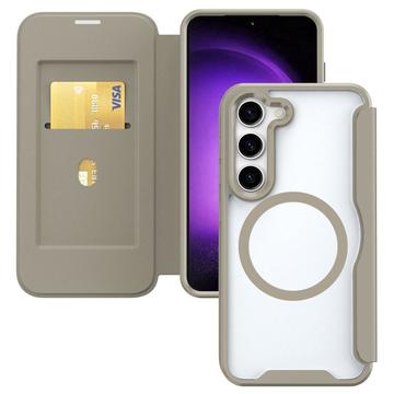 Samsung Galaxy S24 Flip Case with Card Slot - MagSafe Compatible - Khaki