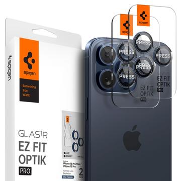 Spigen Glas.tR Ez Fit Optik Pro iPhone 14 Pro/14 Pro Max/15 Pro/15 Pro Max Camera Lens Protector - Blue Titanium