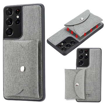 Vili T Samsung Galaxy S21 Ultra 5G Case with Magnetic Wallet - Grey