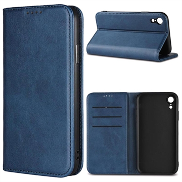iPhone XR Retro Wallet Case with Magnetic Closure - Blue