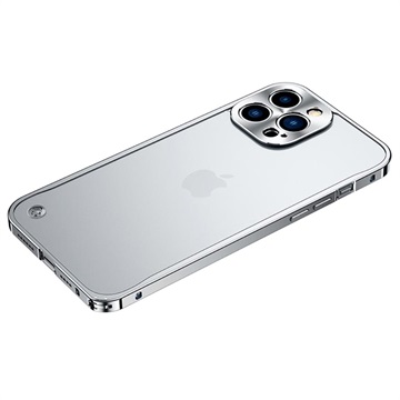 iPhone 13 Pro Max Metal Bumper with Plastic Back - Silver