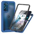 360 Protection Series Motorola Edge 30 Case - Dark Blue / Clear