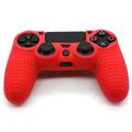 Anti-Slip Grip Silicone Cover Protector Case for PS4 Controller - Red