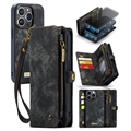 iPhone 15 Pro Max Caseme 2-in-1 Multifunctional Wallet Case - Black