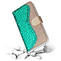 Croco Bling Series Samsung Galaxy A53 5G Wallet Case - Green