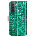 Croco Bling Series Samsung Galaxy S21 5G Wallet Case - Green