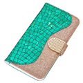 Croco Bling Series Samsung Galaxy S21 5G Wallet Case - Green