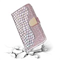 Croco Bling Series Samsung Galaxy S21 5G Wallet Case - Rose Gold