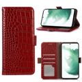 Crocodile Samsung Galaxy A14 Wallet Leather Case with RFID - Red