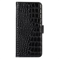 Crocodile Series Motorola Moto G62 5G Wallet Leather Case with RFID - Black