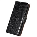 Crocodile Series Motorola Moto G62 5G Wallet Leather Case with RFID - Black