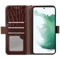 Crocodile Series Samsung Galaxy A53 5G Wallet Leather Case with RFID - Brown