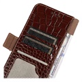 Crocodile Series Samsung Galaxy A53 5G Wallet Leather Case with RFID - Brown