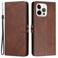 Business Style iPhone 14 Pro Wallet Case - Brown