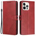 Business Style iPhone 14 Pro Wallet Case - Red