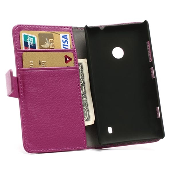 Nokia Lumia 520 Wallet Leather Case - Hot Pink