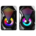 RGB Stereo Gaming Speakers X2 - 2x3W - Black