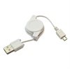 Retractable USB / microUSB Cable - White