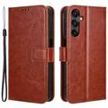 Samsung Galaxy M55 Wallet Case with Magnetic Closure - Brown