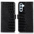Samsung Galaxy S23 FE Crocodile Series Wallet Leather Case with RFID - Black