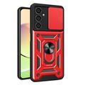 Samsung Galaxy S23 FE Rotary Ring Hybrid Case with Camera Shield - Red