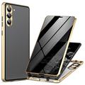 Samsung Galaxy S24 Magnetic Case with Tempered Glass - Privacy - Gold