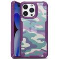 iPhone 15 Plus Anti-Shock Hybrid Case - Camouflage - Purple