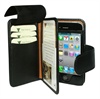 iPhone 4 / 4S Piel Frama Wallet Leather Case - Black