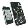 iPhone 4 iGadgitz Silver Butterflies Hard Cover - Black