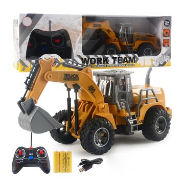 166-169 Remote Control Engineering Vehicle Excavator Remote Control Bulldozer Digging Children’s Toy Model Car - Style A