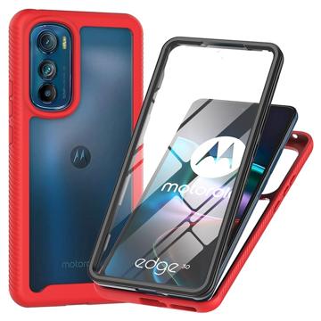 360 Protection Series Motorola Edge 30 Case - Red / Clear