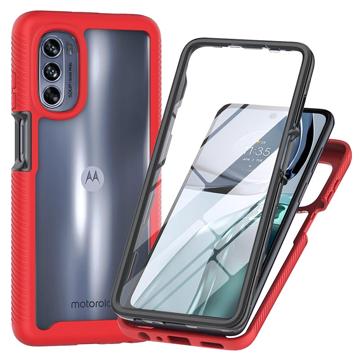 360 Protection Series Motorola Moto G62 5G Case - Red / Clear