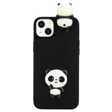 3D Cartoon iPhone 14 TPU Case - Black Panda